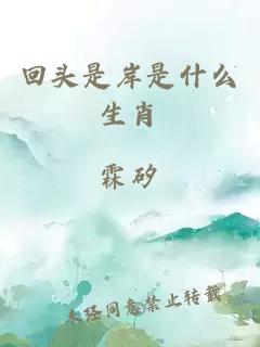 回头是岸是什么生肖