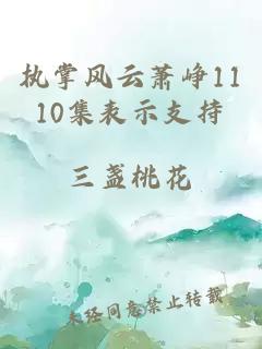 执掌风云萧峥1110集表示支持