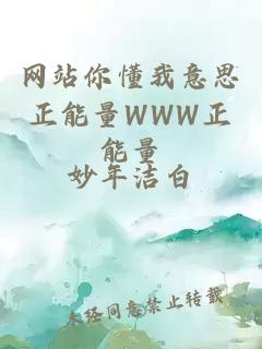 网站你懂我意思正能量WWW正能量